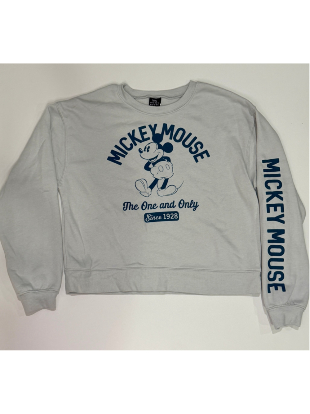 Disney Mickey Mouse Sweatshirt M Gray Crewneck Long Sleeve b16